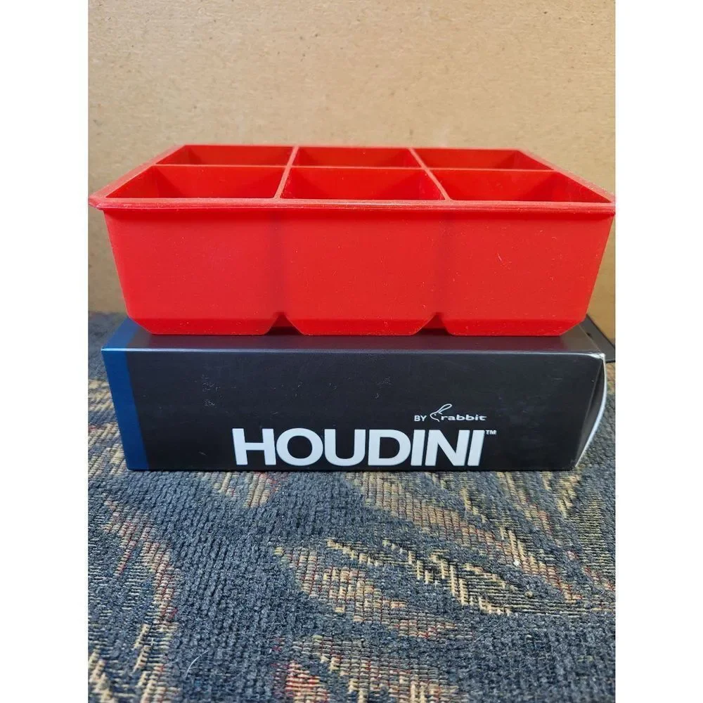 Houdini Red Square Ice Cube Tray